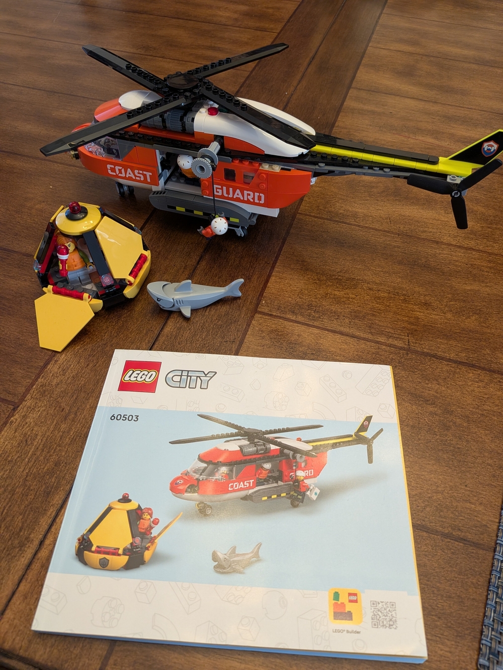 LEGO Coast Guard Helicopter & Rescue Pod - Red, Yellow, Black